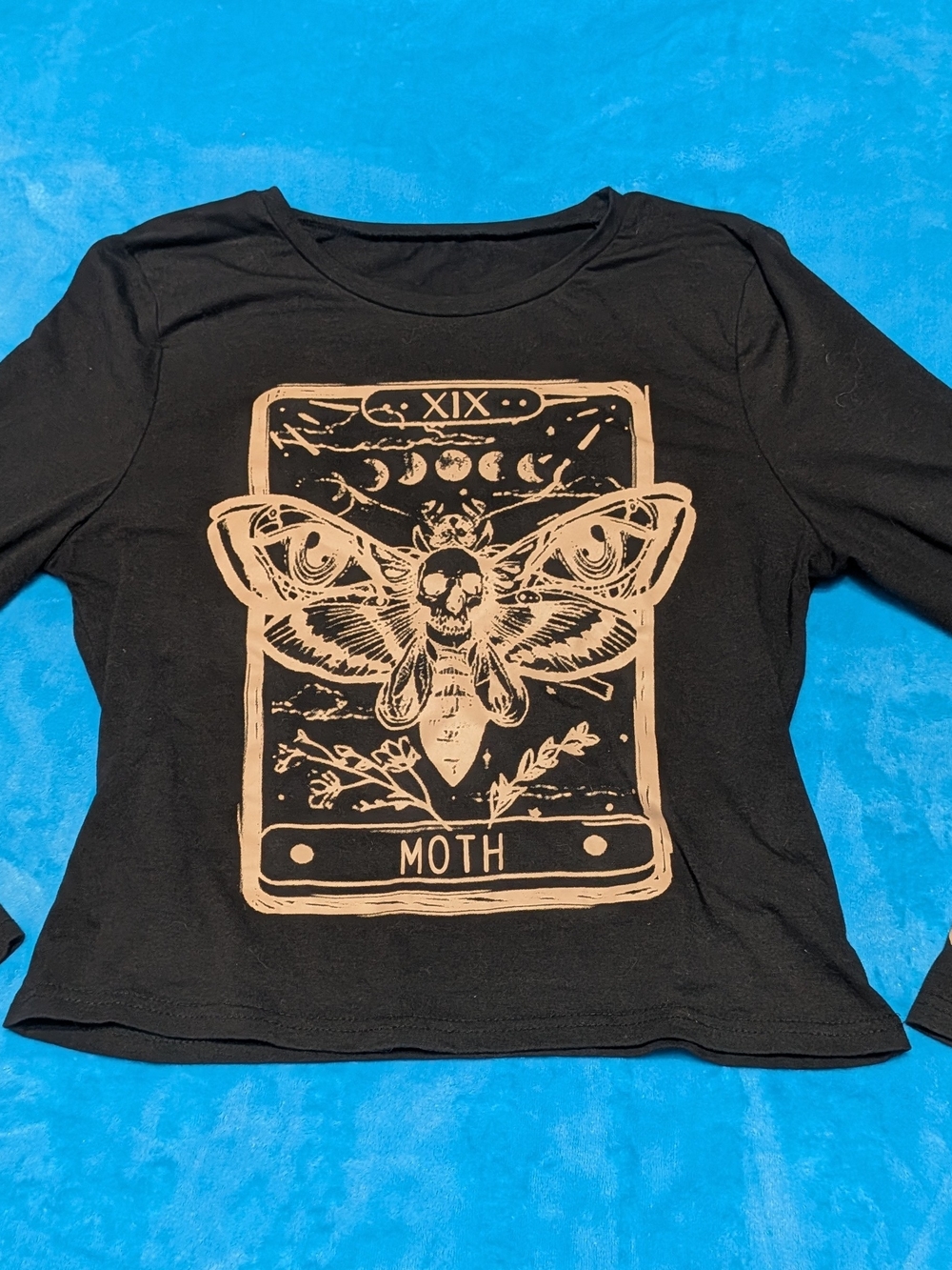 Black Tee with Death Head Moth Tarot
